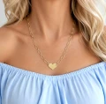 Naszyjnik choker serce STAL CHIRURGICZNA złoty Premium