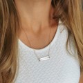 Naszyjnik celebrytka  Podłużna zawieszka kryształ Pozłacana 18k rose gold