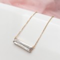 Naszyjnik celebrytka  Podłużna zawieszka kryształ Pozłacana 18k rose gold
