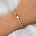Bransoletka serce amazonity Mint Amazonite STAL POZŁACANA