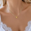 Złoty naszyjnik choker z kryształem STAL SZLACHETNA
