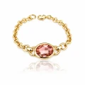 Złota bransoletka Peach Glow kryształ POZŁACANA