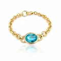 Złota bransoletka Ocean Eye kryształ POZŁACANA