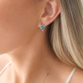 Kolczyki Aqua Blue kółka niebieskie kryształy SW POZŁACANA STAL