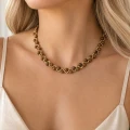 Naszyjnik choker Amber piasek pustyni STAL POZŁACANA