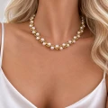 Naszyjnik choker Pure Pearls perełki STAL POZŁACANA