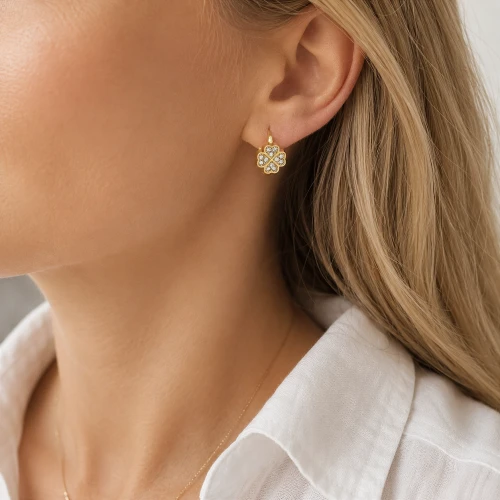 Kolczyki koła koniczynki Clover ze STALI SZLACHETNEJ