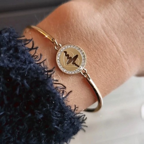 BRANSOLETKA PÓŁSZTYWNA LINIA ŻYCIA STAL CHIRURGICZNA.SOHOBIZUTERIA.PL