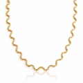 Naszyjnik falowany choker STAL POZŁACANA