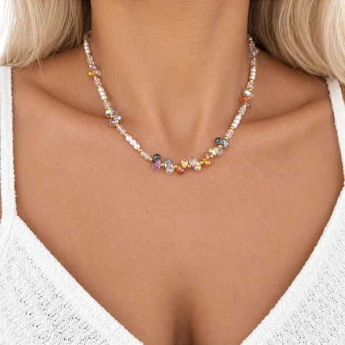 Naszyjnik Pearl shine STAL POZŁACANA