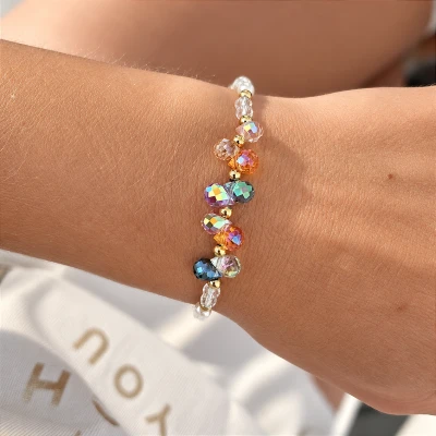 Bransoletka Pearl shine STAL POZŁACANA