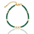 Bransoletka z malachitami Emerald POZŁACANA