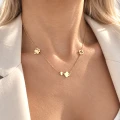 Złoty naszyjnik koniczynki clovers STAL POZŁACANA