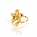 Pierścionek Golden Bloom kwiat POZŁACANA STAL