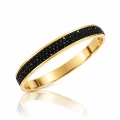 Bransoletka Midnight Cuff złota sztywna czarne cyrkonie STAL POZŁACANA