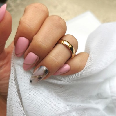 Pierścionek obrączka klasyczna ze STALI CHIRURGICZNEJ kolor złoty   