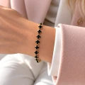 Bransoletka Black diamond czarne kryształy POZŁACANA STAL