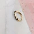 Pierścionek czarne cyrkonie Swarovski  POZŁACANY 18k Rose Gold