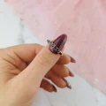 Pierścionek czarne cyrkonie Swarovski  POZŁACANY 18k Rose Gold
