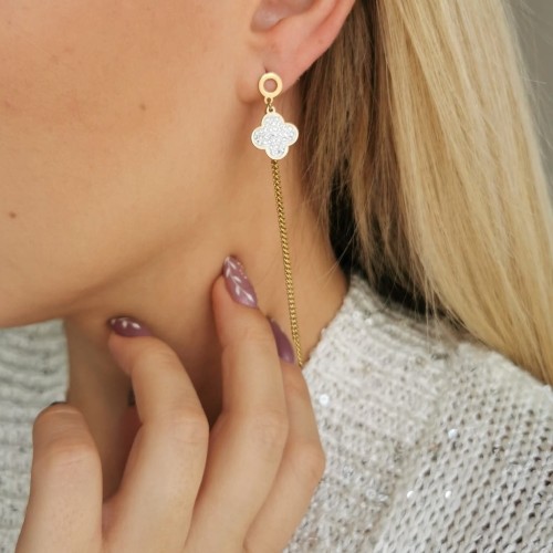 Kolczyki wiszące LIla kryształki ze STALI CHIRURGICZNEJ  Blueberry  Premium