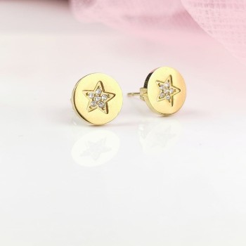 Kolczyki ze STALI CHIRURGICZNEJ OKRĄGŁE GWIAZDKI kryształki Blueberry 