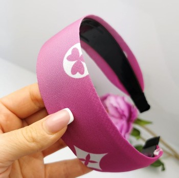 Opaska do włosów klasyczna cieniowana wzorek kolor różowy 