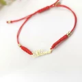 Bransoletka STAL CHIRURGICZNA Mama czerwony sznurek zaciągana Blueberry