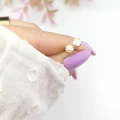 Kolczyki klasyczne kryształki opalizujące miedź pozłacane 18k Rose gold