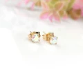 Kolczyki klasyczne kryształki opalizujące miedź pozłacane 18k Rose gold