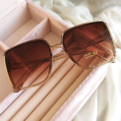 Okulary przeciwsłoneczne Klasyczne ozdobne brązowe oprawki