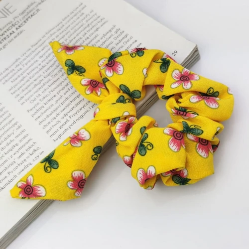 Gumka do włosów scrunchie Kokardka ozdobna frotka owijka ozdobna