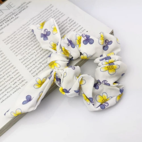 Gumka do włosów scrunchie Kokardka ozdobna frotka owijka ozdobna