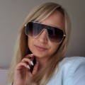 Okulary przeciwsłoneczne Prius damskie cieniowane czarne złote oprawki