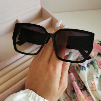 Okulary przeciwsłoneczne Prius klasyczne wzorek czarne oprawki 