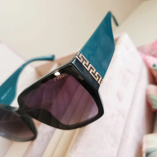 Okulary przeciwsłoneczne Prius klasyczne wzorek butelkowa zieleń oprawki