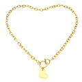 NASZYJNIK CHOKER SERCE ŁAŃCUCH KOLOR ZŁOTY STAL CHIRURGICZNA
