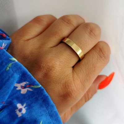 Pierścionek STAL CHIRURGICZNA Obrączka klasyczna złota unisex  2